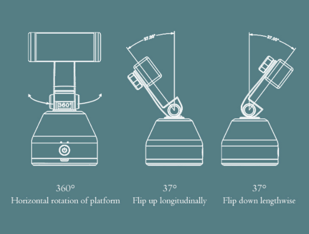 Smart 360° Rotation Gimbal with Auto Face & Object Tracking – Portable Selfie & Vlog Phone Holder