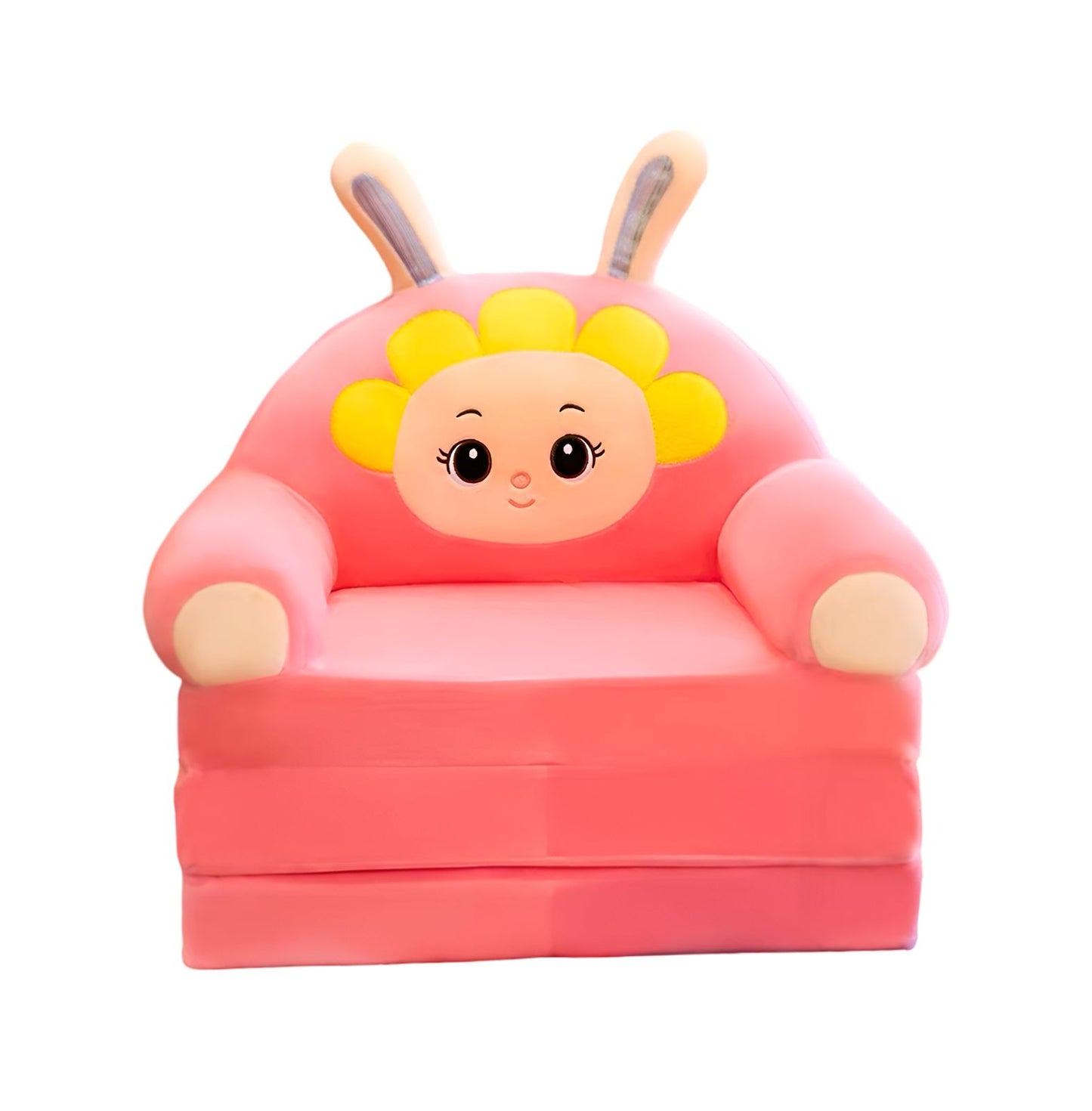 Kids Foldable Cartoon Ladybug – Soft Plush Toddler Couch / Convertible Play Sofa