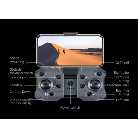 KY605S - Triple Adjustable Camera Drone With One Key Return Function - Blue Toyz N Tingz