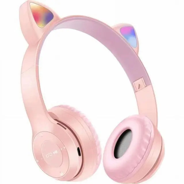 Cat Ears Bluetooth Headphones Wireless LED RGB Light Up Toyz N Tingz