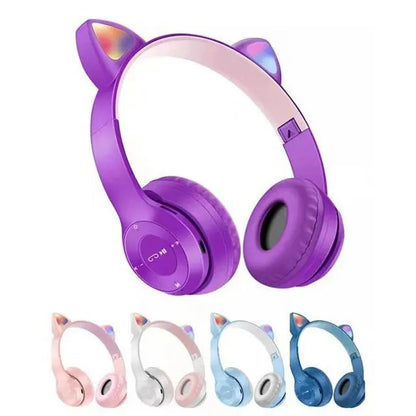 Cat Ears Bluetooth Headphones Wireless LED RGB Light Up Toyz N Tingz