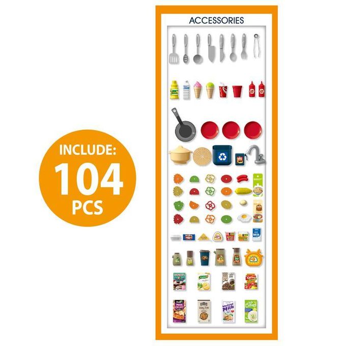 Kids’ 104-Piece Educational Kitchen Playset – Lights, Sounds & Water Sink