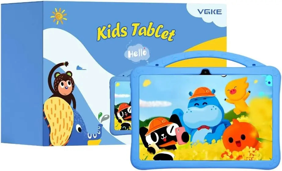 VGKE HF Kids Tablet, 10.1-Inch IPS Display, Blue Toyz N Tingz