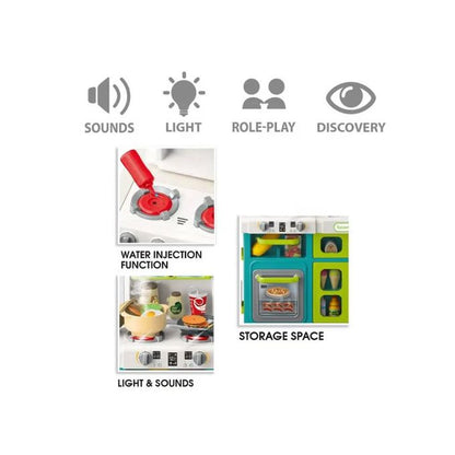 Kids’ 104-Piece Educational Kitchen Playset – Lights, Sounds & Water Sink