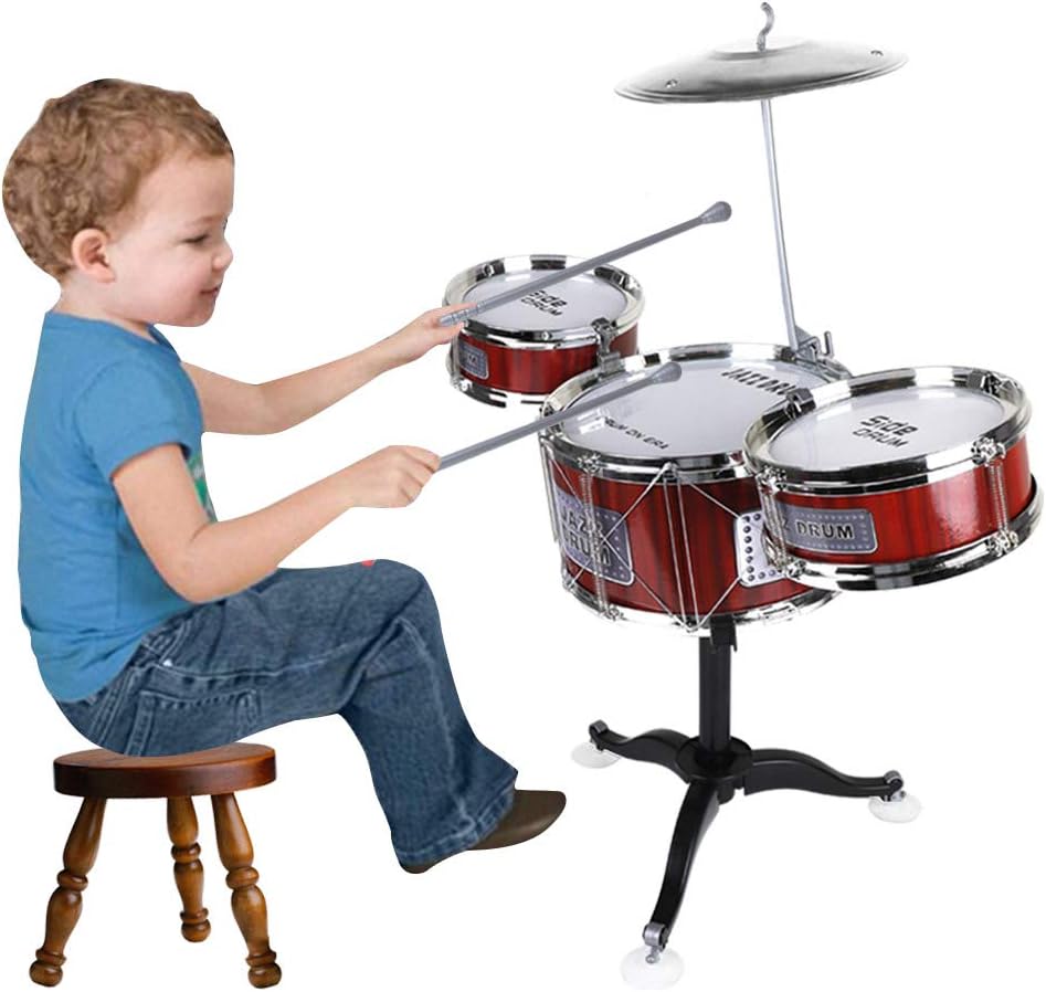 Jazz Drum Set Toy for Kids 1–6 Years – Plastic Drum Kit with Cymbal & Drumsticks