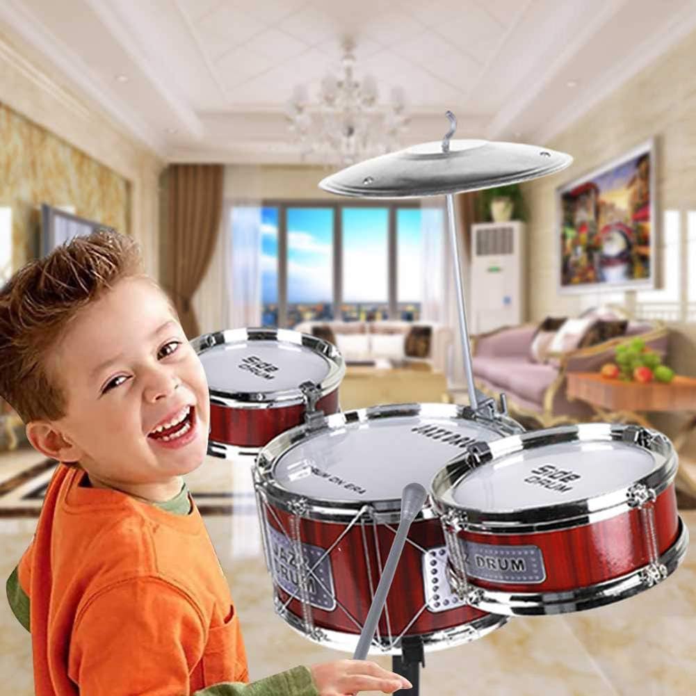 Jazz Drum Set Toy for Kids 1–6 Years – Plastic Drum Kit with Cymbal & Drumsticks