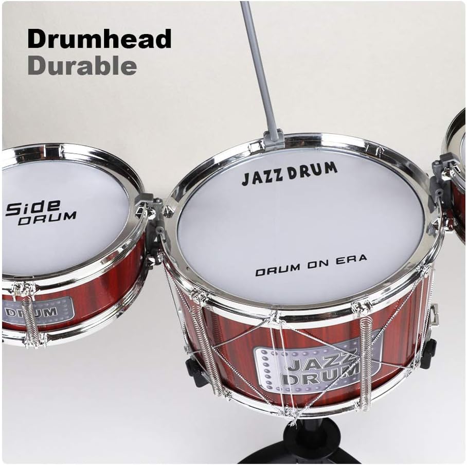 Jazz Drum Set Toy for Kids 1–6 Years – Plastic Drum Kit with Cymbal & Drumsticks