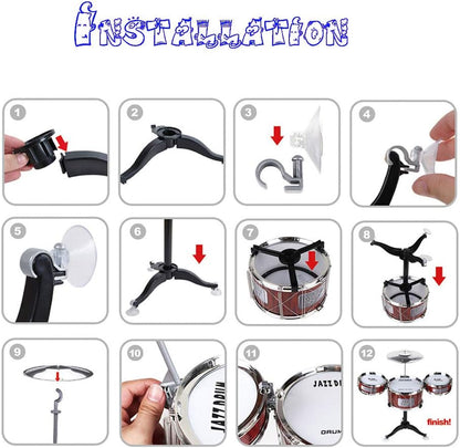 Jazz Drum Set Toy for Kids 1–6 Years – Plastic Drum Kit with Cymbal & Drumsticks