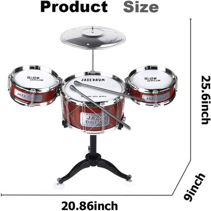 Jazz Drum Set Toy for Kids 1–6 Years – Plastic Drum Kit with Cymbal & Drumsticks