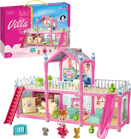 Balakaka Princess Castle Dollhouse – Fully Furnished Creative Playset (Ages 3+)
