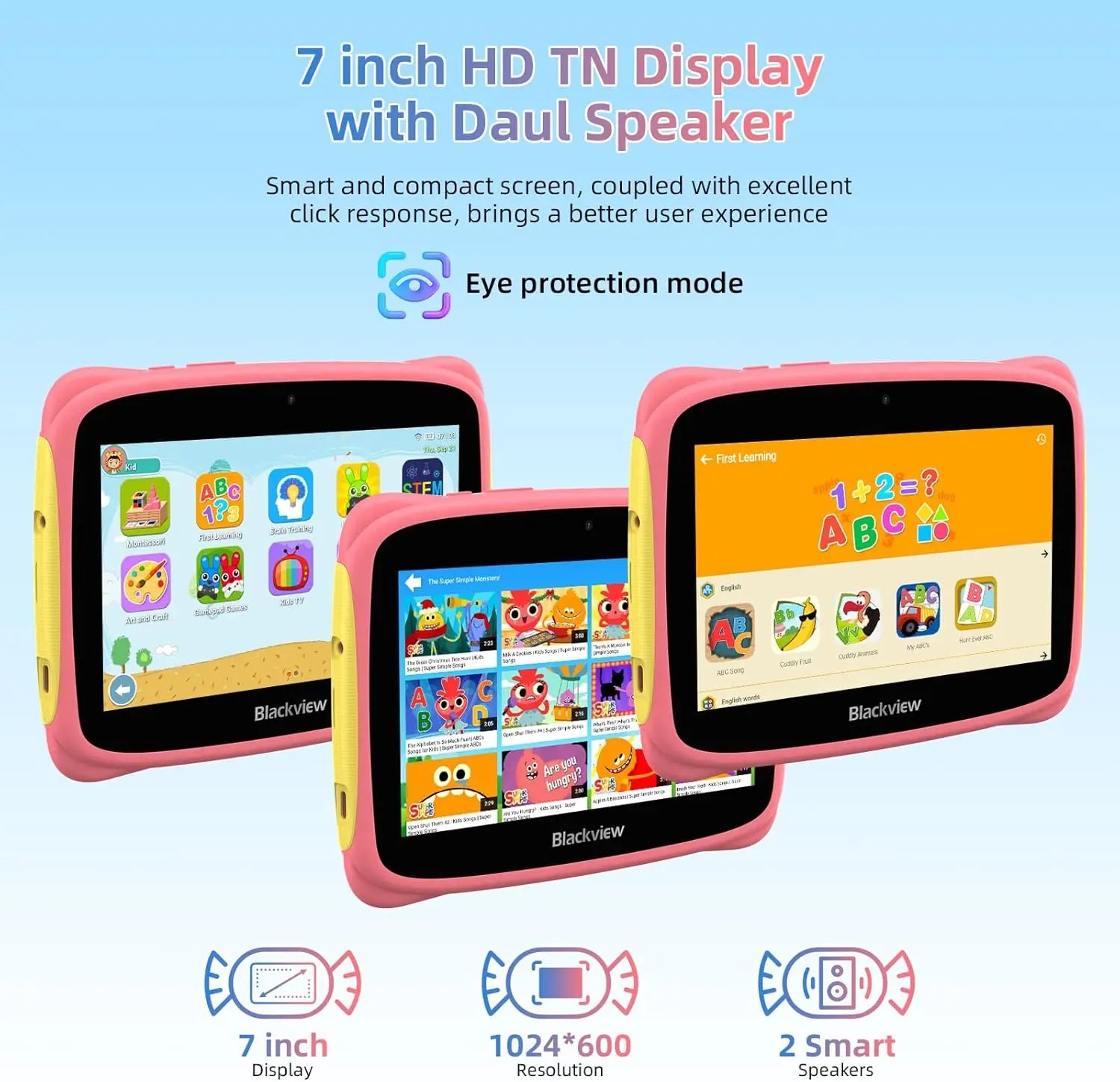 Blackview Tab3Kids 7" Kids Tablet – Android 13, 4GB+32GB, Parental Control Toyz N Tingz
