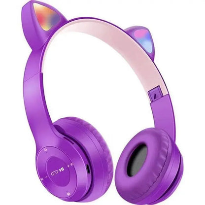 Cat Ears Bluetooth Headphones Wireless LED RGB Light Up Toyz N Tingz