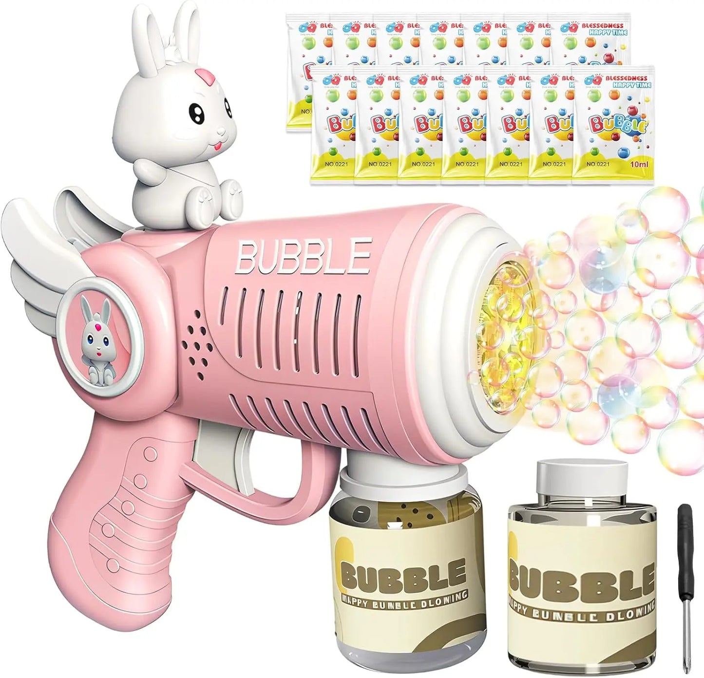 LED Bubble Gun Set with Bubble Solution – Automatic Bubble Machine for Kids (3–8 Years) Toyz N Tingz