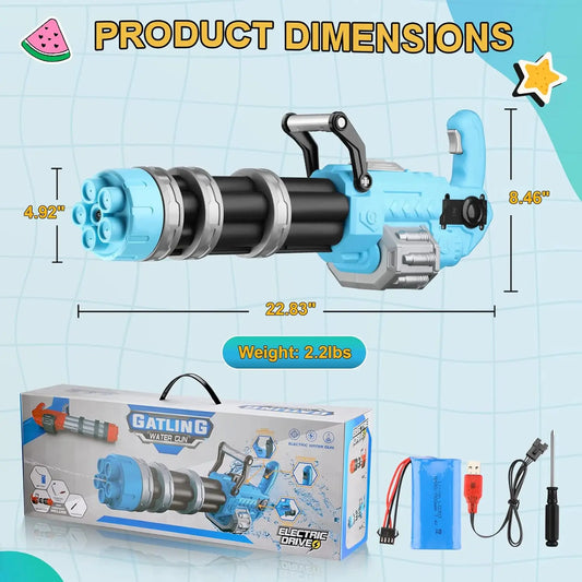 High-Power Electric Water Gun – Long Range 32ft Motorized Soaker (Blue) Toyz N Tingz