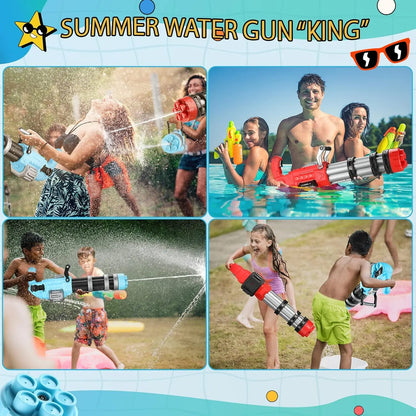 High-Power Electric Water Gun – Long Range 32ft Motorized Soaker (Blue) Toyz N Tingz