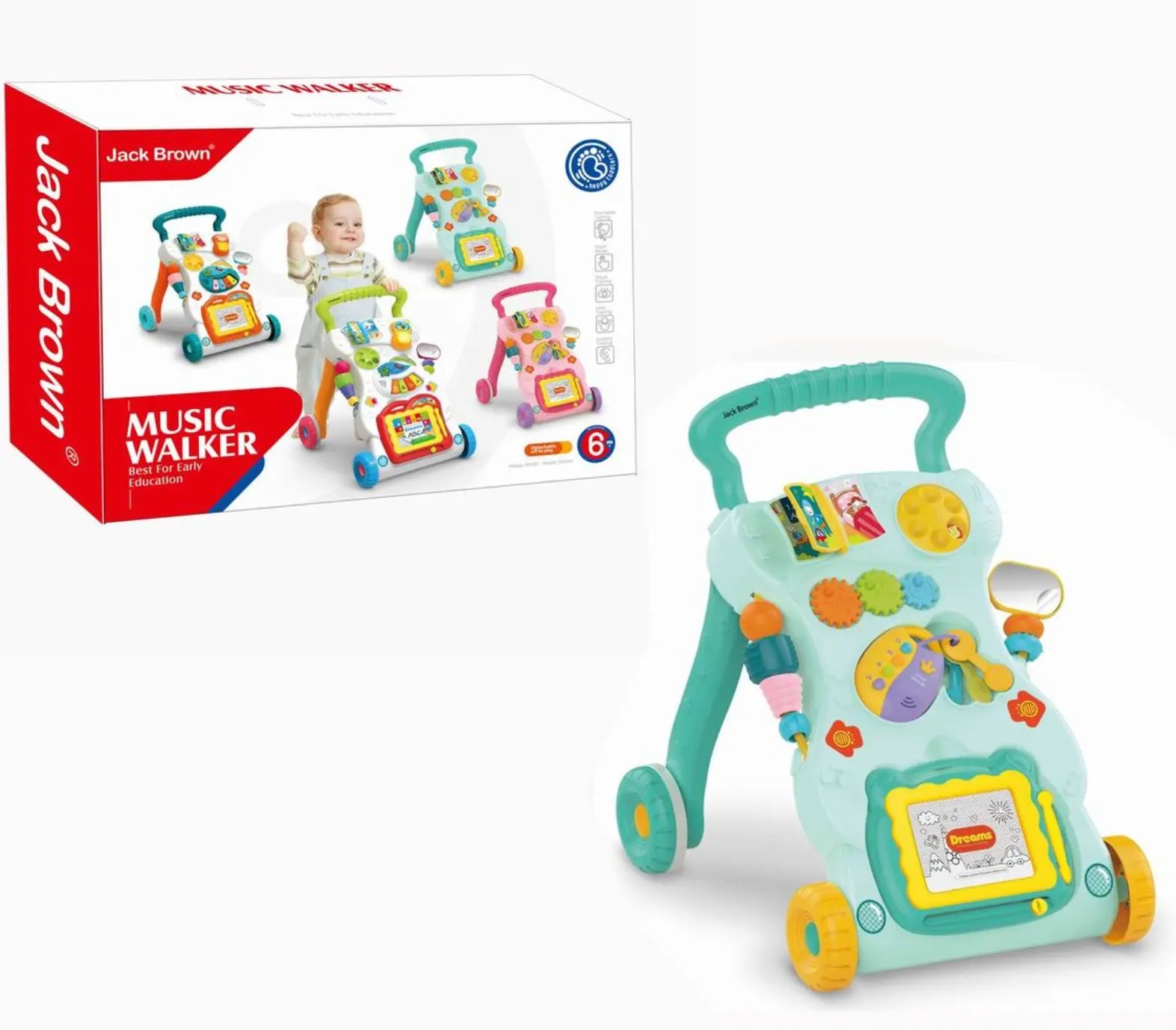 Jack Brown Multifunctional First Steps Baby Walker Toy - Green Toyz N Tingz