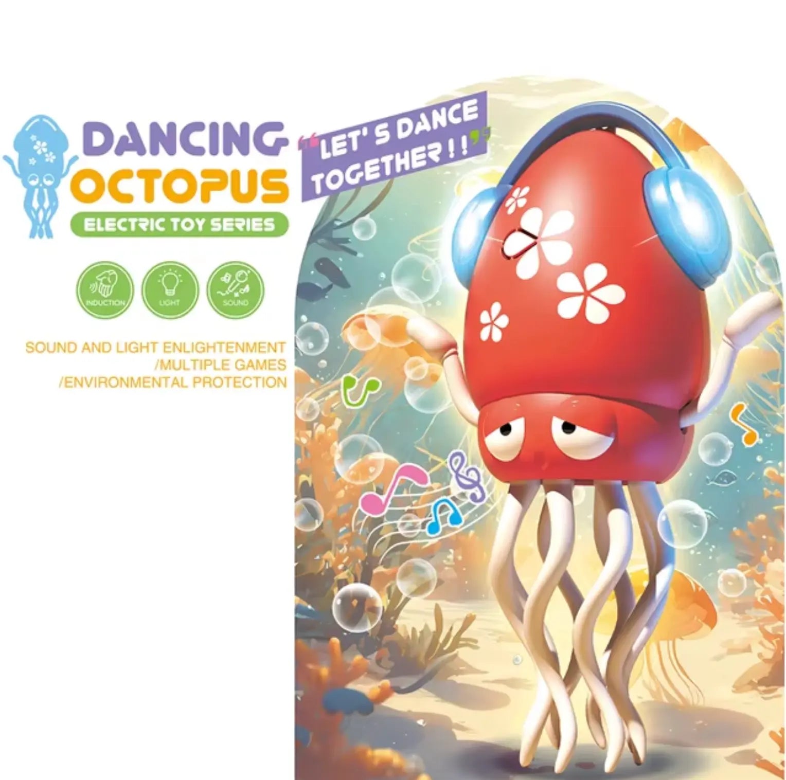 Baby Toy with LED Lights and Music, Magic Electric Dancing Octopus Toy Toyz N Tingz