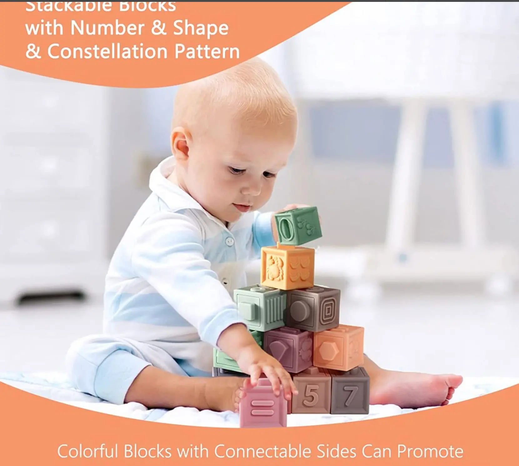 Baby 3-in-1 Montessori Set – Soft Teethers, Stacking Blocks & Sensory Balls Toyz N Tingz