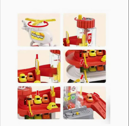 Educational Parking Tower & Dinosaur Track Puzzle Toy for Kids