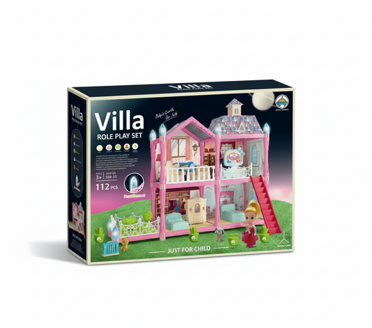 Balakaka Princess Castle Dollhouse – Fully Furnished Creative Playset (Ages 3+)