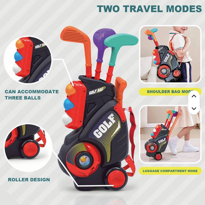 Golf Toy Set for Kids – Plastic Clubs and Portable Cart