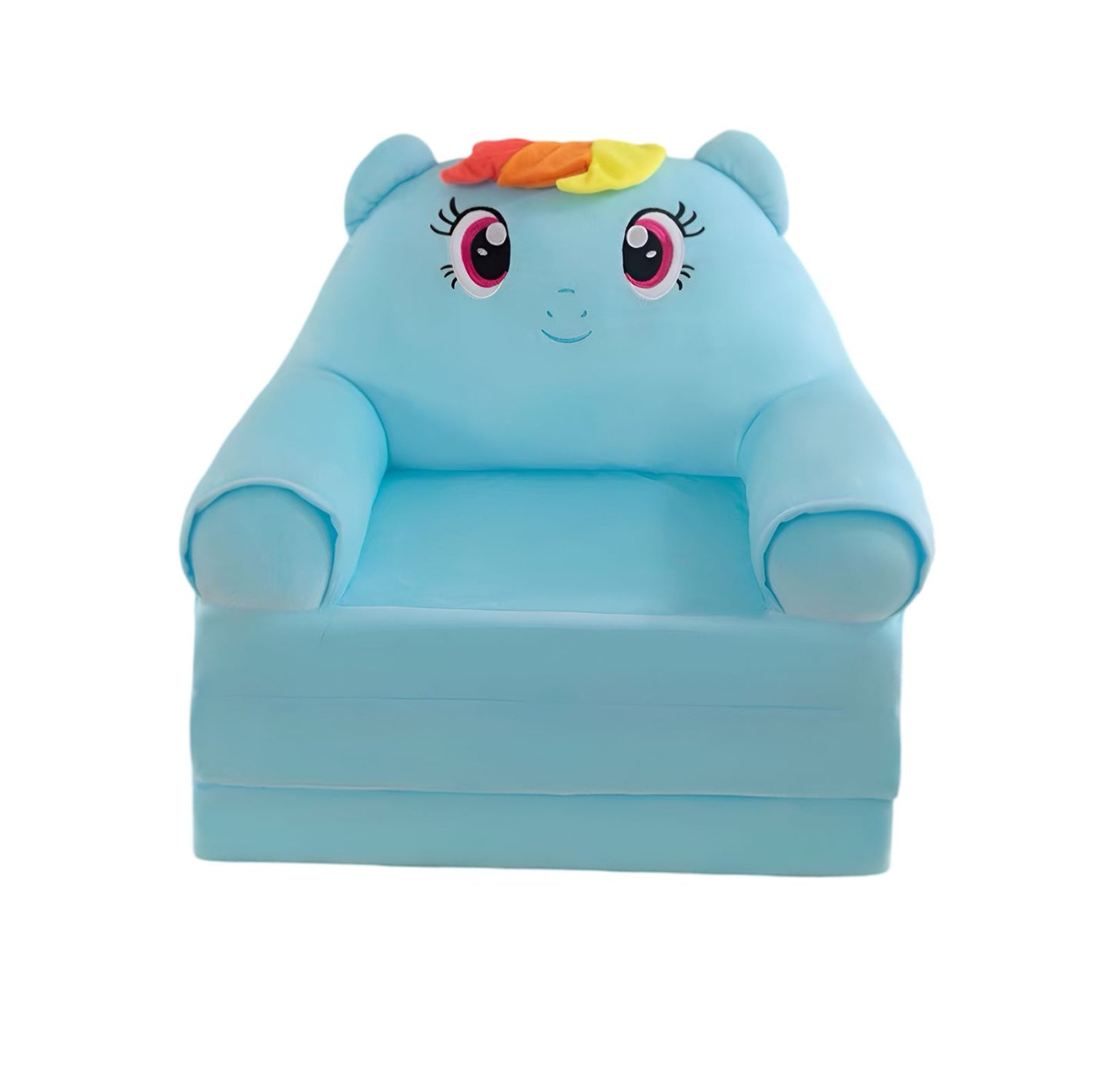 Kids Foldable Cartoon Pony – Soft Plush Toddler Couch / Convertible Play Sofa
