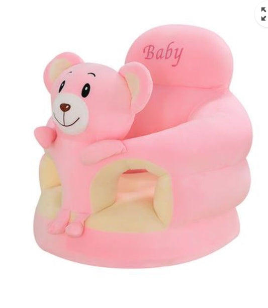 Kids Foldable Pink Teddy – Soft Plush Toddler Couch / Convertible Play Sofa