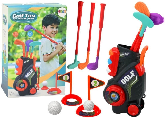Golf Toy Set for Kids – Plastic Clubs and Portable Cart