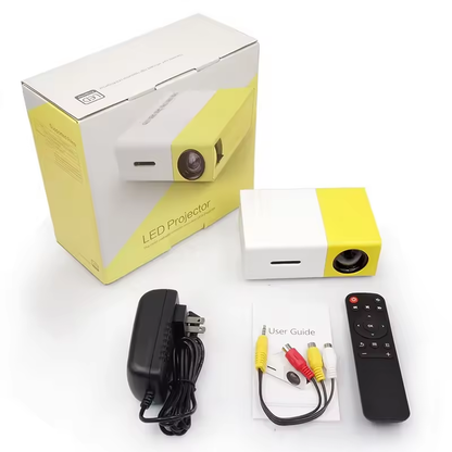 Portable LED LCD Video Projector (White & Yellow), P Concepts Mini Home & Kids Projector