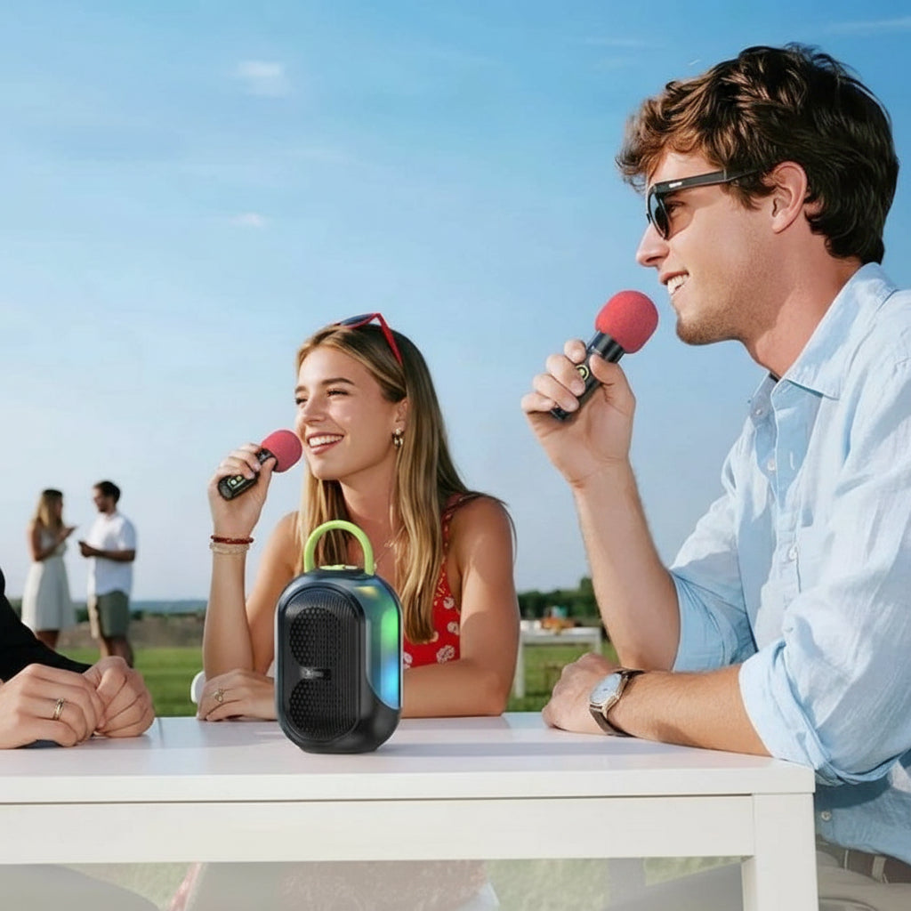 RGB Bluetooth Speaker with 2 Microphones – Cool Party Sound
